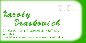 karoly draskovich business card